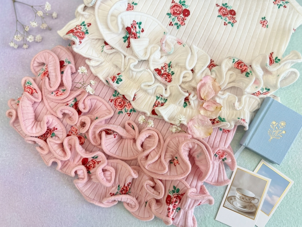 Rosé │玫瑰柔棉荷葉邊背心